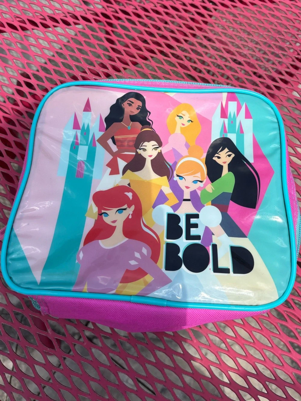 Kids Princess Insulated Lunch Bag - Pink & Turquoise
